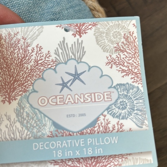 The Beach Solves Everything embroidered,rope trim, starfish, decorative pillow - Picture 6 of 8